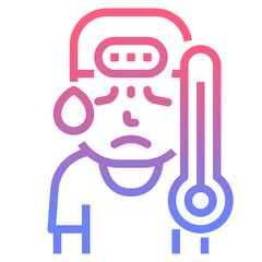 Influenza line gradient icon