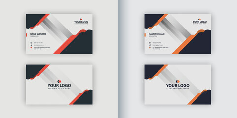 Creative professional orange business card design