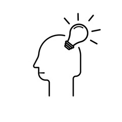 creativity or idea in brain concept. creativity or idea icon. inspire, human brain. 