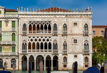 Fototapeta na wymiar Ca d'Oro palace on Grand Canal, Venice, Italy