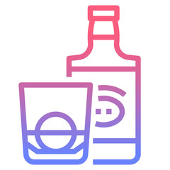 Whiskey line gradient icon