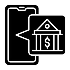 Online Banking Glyph Icon