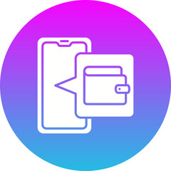 Wallet Gradient Circle Glyph Inverted Icon