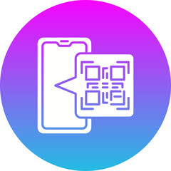 Qr Code Gradient Circle Glyph Inverted Icon