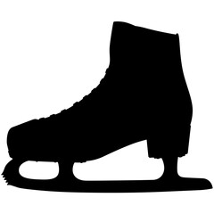 Figure skates, Figure ice skate winter sport equipment realistic silhouette