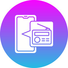 Radio Gradient Circle Glyph Inverted Icon