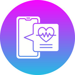 Heart Rate Gradient Circle Glyph Inverted Icon