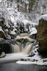Winter stream, Sumava national park