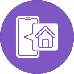 Home Multicolor Circle Glyph Inverted Icon