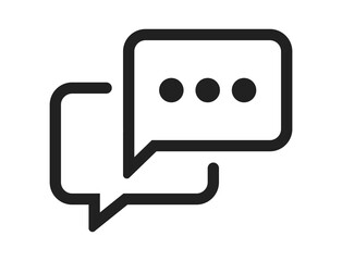 Chat message icon. Speech bubbles with text messages symbol