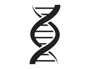 DNA black icon. Genetic line symbol