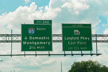 highway in the city atlanta sign atlanta airport domestic montgomery