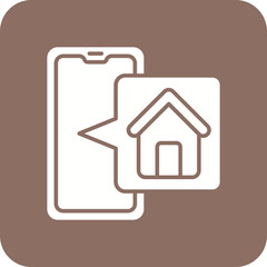 Home Multicolor Round Corner Glyph Inverted Icon