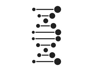 DNA black icon. Genetic line symbol