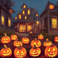 Obraz premium halloween party banner vector template