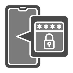 Lock Greyscale Glyph Icon