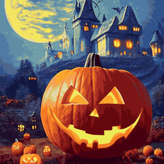 Fototapeta premium halloween party banner vector template