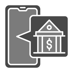Online Banking Greyscale Glyph Icon