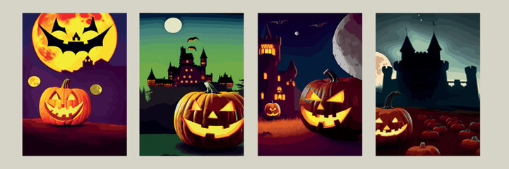 halloween party banner vector template