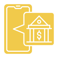 Online Banking Multicolor Glyph Icon