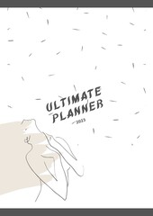 Woman Line Art Planner Cover