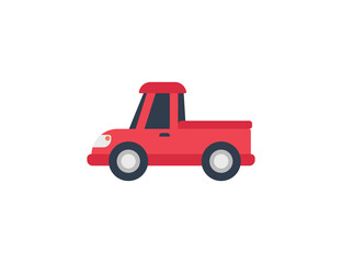 Pickup Truck Vector Isolated Emoticon. Pickup Truck Icon