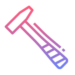 hammer line gradient icon