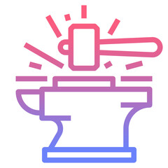 Metalworking line gradient icon