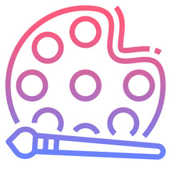 Painting line gradient icon