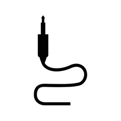 Socket plug jack cable icon | Black Vector illustration |