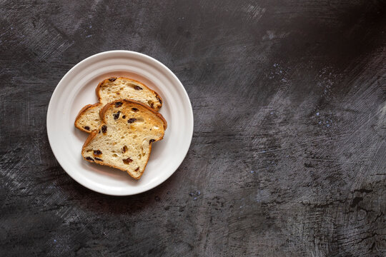  A Plate Of Cinnamon Raisin Toast