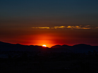 sunset over the mountains