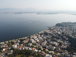 Fototapeta na wymiar view of the city from the sea Rio de Janeiro drone