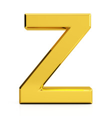 Letter Z. Front view. 3d render