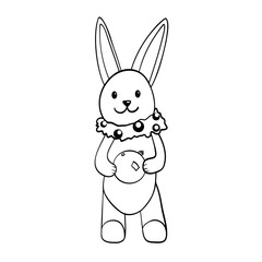 bunny with a Christmas ball