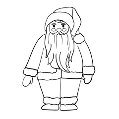 Linear Christmas clipart of Santa Claus 