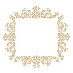 Vintage baroque frame scroll ornament engraving border floral retro pattern antique style acanthus foliage swirl decorative design element filigree calligraphy.