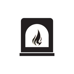 fire furnace icon logo vector design template