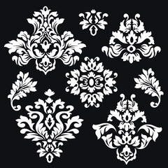 Fototapeta na wymiar Vintage baroque frame scroll ornament engraving border floral retro pattern antique style acanthus foliage swirl decorative design element filigree calligraphy.
