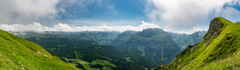 Naklejka premium View on Swiss Alps as seen from Hoch Ybrig