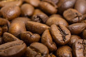 coffee beans isolated in macro
