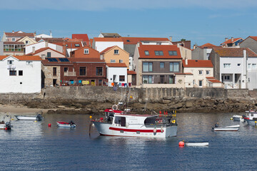 Corrubedo fishing port on a clear day