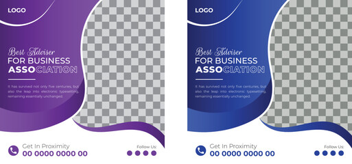 Digital marketing banner with Two color scheme. Corporate Business social media post Layout design template.