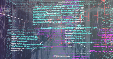 Image of data processing over server room