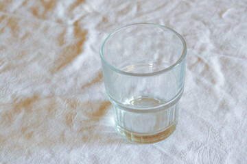 water glass on table
