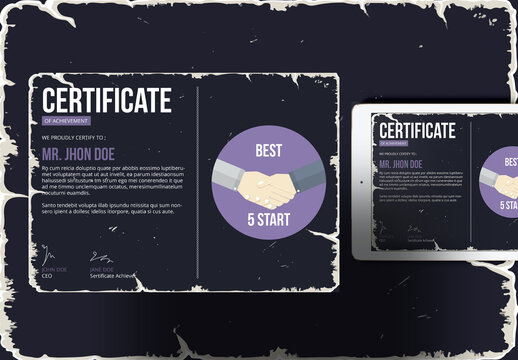 Certificate Layout with Dark Vintage Backgrounds