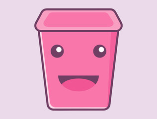 Kawaii or Doodle Collection, Home Appliances decorated with Facial Expression Emoticons