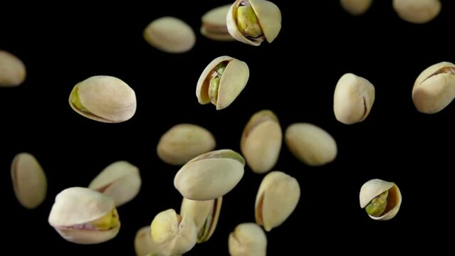 close-up delicious pistachios pop up