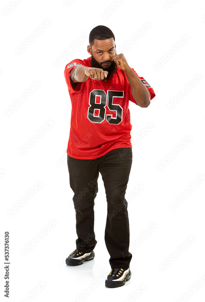 Poster Fan: Football Fanatic In Fighting Poses