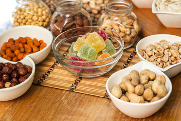 Nuts healthy fat and protein food and snack
